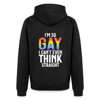 Cadeaux gays - Veste à capuche bio Premium Unisexe - noir - Dos - Nico (187cm)