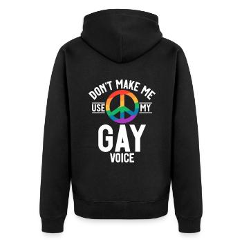 Cadeaux gays - Veste à capuche bio Premium Unisexe - noir - Dos - Nico (187cm)