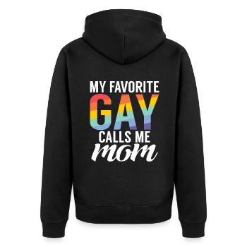 Cadeaux gays - Veste à capuche bio Premium Unisexe - noir - Dos - Nico (187cm)