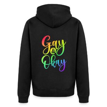 Cadeaux gays - Veste à capuche bio Premium Unisexe - noir - Dos - Nico (187cm)