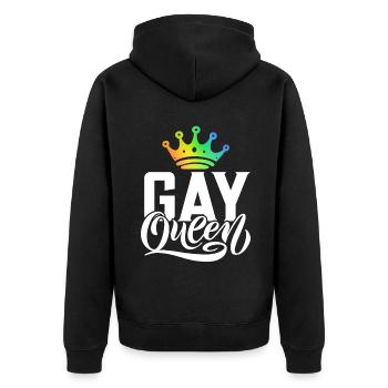 Cadeaux gays - Veste à capuche bio Premium Unisexe - noir - Dos - Nico (187cm)