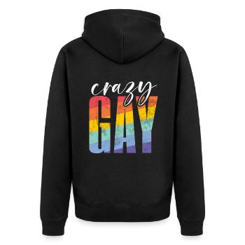 Cadeaux gays - Veste à capuche bio Premium Unisexe - noir - Dos - Nico (187cm)