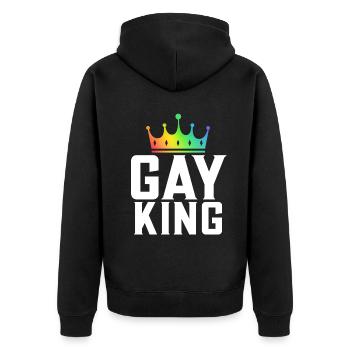 Cadeaux gays - Veste à capuche bio Premium Unisexe - noir - Dos - Nico (187cm)