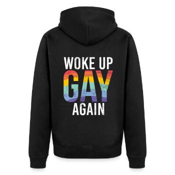 Cadeaux gays - Veste à capuche bio Premium Unisexe - noir - Dos - Nico (187cm)