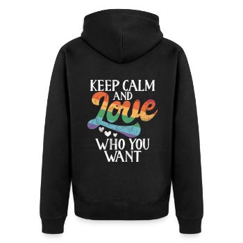 Cadeaux gays - Veste à capuche bio Premium Unisexe - noir - Dos - Nico (187cm)