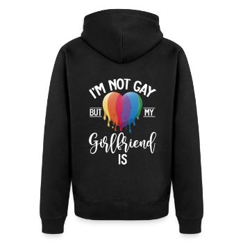Cadeaux gays - Veste à capuche bio Premium Unisexe - noir - Dos - Nico (187cm)