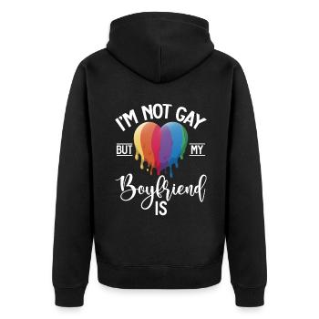 Cadeaux gays - Veste à capuche bio Premium Unisexe - noir - Dos - Nico (187cm)