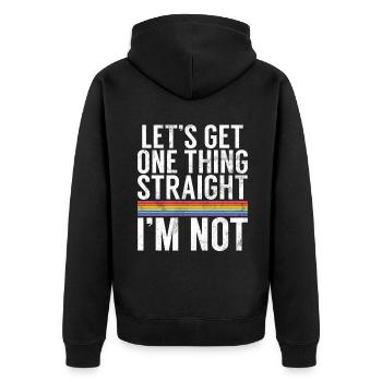 Gay Gifts - Unisex Premium Bio Zip Hoodie - Schwarz - Hinten - Nico (187cm)