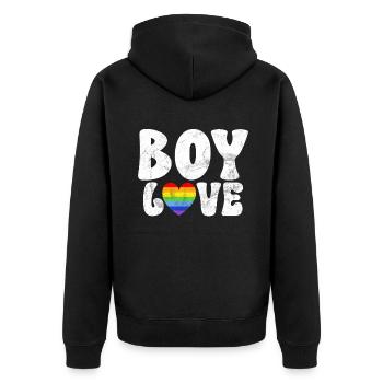 Cadeaux gays - Veste à capuche bio Premium Unisexe - noir - Dos - Nico (187cm)