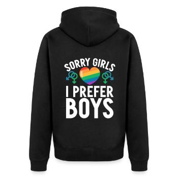 Cadeaux gays - Veste à capuche bio Premium Unisexe - noir - Dos - Nico (187cm)