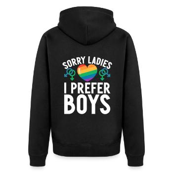 Cadeaux gays - Veste à capuche bio Premium Unisexe - noir - Dos - Nico (187cm)