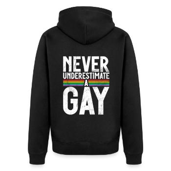 Cadeaux gays - Veste à capuche bio Premium Unisexe - noir - Dos - Nico (187cm)