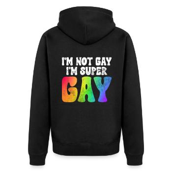 Cadeaux gays - Veste à capuche bio Premium Unisexe - noir - Dos - Nico (187cm)