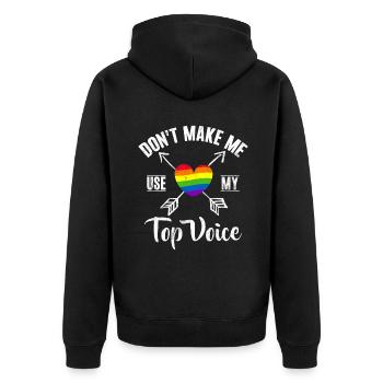 Cadeaux gays - Veste à capuche bio Premium Unisexe - noir - Dos - Nico (187cm)