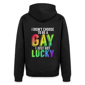 Cadeaux gays - Veste à capuche bio Premium Unisexe - noir - Dos - Nico (187cm)