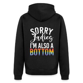 Gay Gifts - Unisex Premium Bio Zip Hoodie - Schwarz - Hinten - Nico (187cm)
