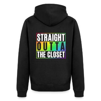 Gay Gifts - Unisex Premium Bio Zip Hoodie - Schwarz - Hinten - Nico (187cm)