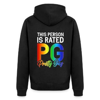 Cadeaux gays - Veste à capuche bio Premium Unisexe - noir - Dos - Nico (187cm)