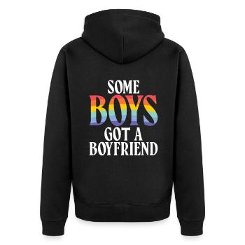 Cadeaux gays - Veste à capuche bio Premium Unisexe - noir - Dos - Nico (187cm)