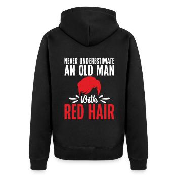Redhead Gifts - Unisex Premium Bio Zip Hoodie - Schwarz - Hinten - Nico (187cm)