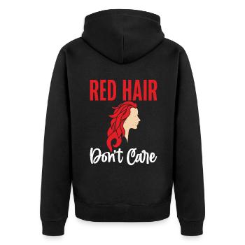 Redhead Gifts - Unisex Premium Bio Zip Hoodie - Schwarz - Hinten - Nico (187cm)