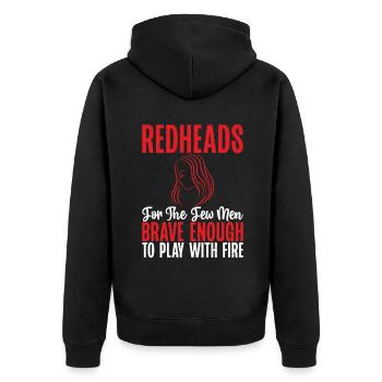 Redhead Gifts - Unisex Premium Bio Zip Hoodie - Schwarz - Hinten - Nico (187cm)