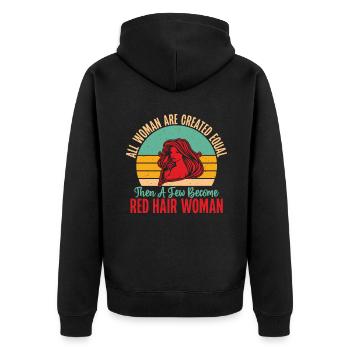 Redhead Gifts - Unisex Premium Bio Zip Hoodie - Schwarz - Hinten - Nico (187cm)