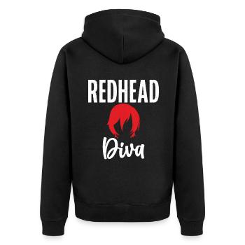 Redhead Gifts - Unisex Premium Bio Zip Hoodie - Schwarz - Hinten - Nico (187cm)