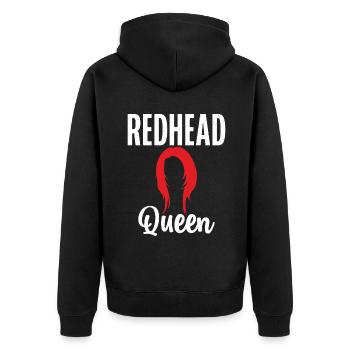 Redhead Gifts - Unisex Premium Bio Zip Hoodie - Schwarz - Hinten - Nico (187cm)