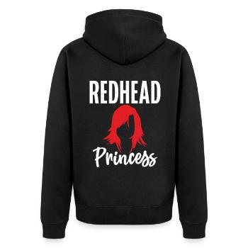 Redhead Gifts - Unisex Premium Bio Zip Hoodie - Schwarz - Hinten - Nico (187cm)