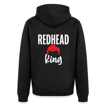 Redhead Gifts - Unisex Premium Bio Zip Hoodie - Schwarz - Hinten - Nico (187cm)