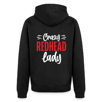 Redhead Gifts - Unisex Premium Bio Zip Hoodie - Schwarz - Hinten - Nico (187cm)