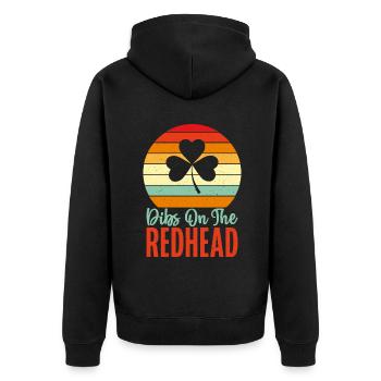 Redhead Gifts - Unisex Premium Bio Zip Hoodie - Schwarz - Hinten - Nico (187cm)