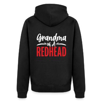 Redhead Gifts - Unisex Premium Bio Zip Hoodie - Schwarz - Hinten - Nico (187cm)