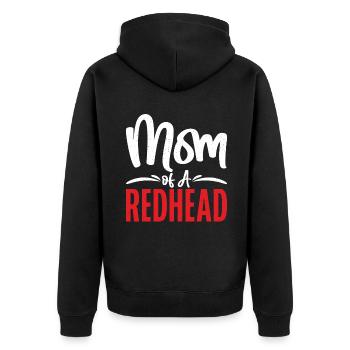 Redhead Gifts - Unisex Premium Bio Zip Hoodie - Schwarz - Hinten - Nico (187cm)