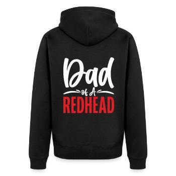 Redhead Gifts - Unisex Premium Bio Zip Hoodie - Schwarz - Hinten - Nico (187cm)