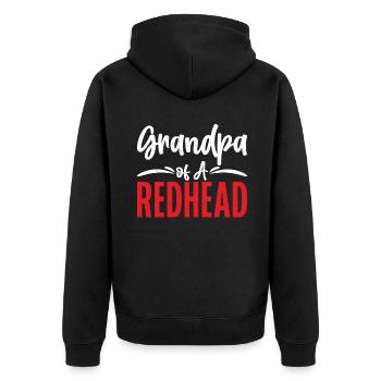 Redhead Gifts - Unisex Premium Bio Zip Hoodie - Schwarz - Hinten - Nico (187cm)