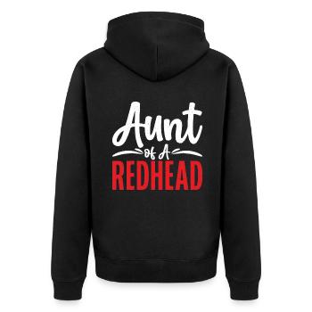 Redhead Gifts - Unisex Premium Bio Zip Hoodie - Schwarz - Hinten - Nico (187cm)