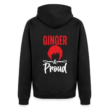 Redhead Gifts - Unisex Premium Bio Zip Hoodie - Schwarz - Hinten - Nico (187cm)