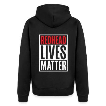 Redhead Gifts - Unisex Premium Bio Zip Hoodie - Schwarz - Hinten - Nico (187cm)