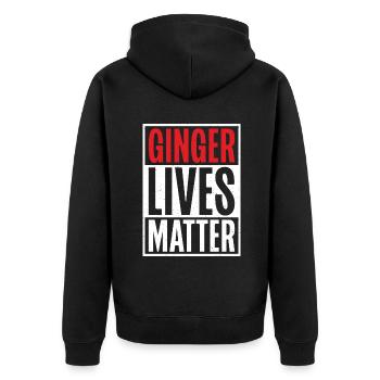 Redhead Gifts - Unisex Premium Bio Zip Hoodie - Schwarz - Hinten - Nico (187cm)