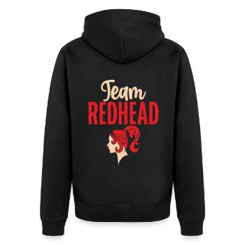 Redhead Gifts - Unisex Premium Bio Zip Hoodie - Schwarz - Hinten - Nico (187cm)