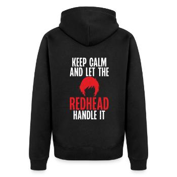 Redhead Gifts - Unisex Premium Bio Zip Hoodie - Schwarz - Hinten - Nico (187cm)