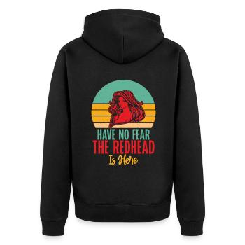 Redhead Gifts - Unisex Premium Bio Zip Hoodie - Schwarz - Hinten - Nico (187cm)