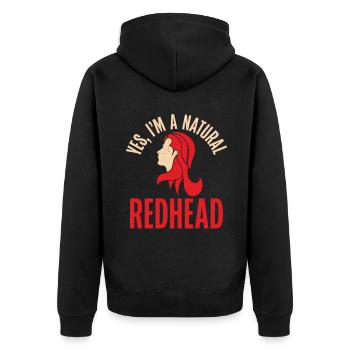 Redhead Gifts - Unisex Premium Bio Zip Hoodie - Schwarz - Hinten - Nico (187cm)
