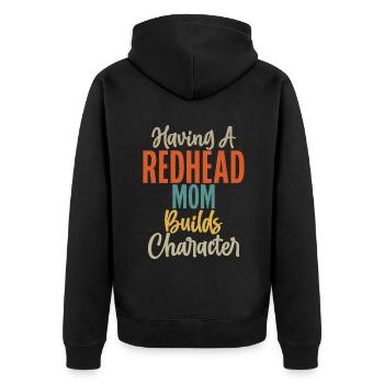 Redhead Gifts - Unisex Premium Bio Zip Hoodie - Schwarz - Hinten - Nico (187cm)