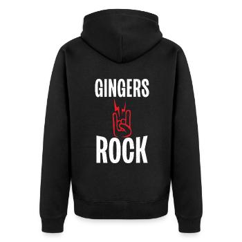 Redhead Gifts - Unisex Premium Bio Zip Hoodie - Schwarz - Hinten - Nico (187cm)