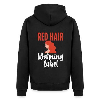 Redhead Gifts - Unisex Premium Bio Zip Hoodie - Schwarz - Hinten - Nico (187cm)