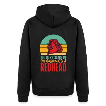 Redhead Gifts - Unisex Premium Bio Zip Hoodie - Schwarz - Hinten - Nico (187cm)