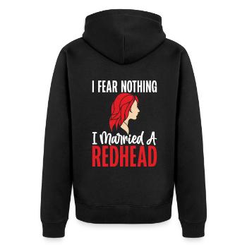 Redhead Gifts - Unisex Premium Bio Zip Hoodie - Schwarz - Hinten - Nico (187cm)